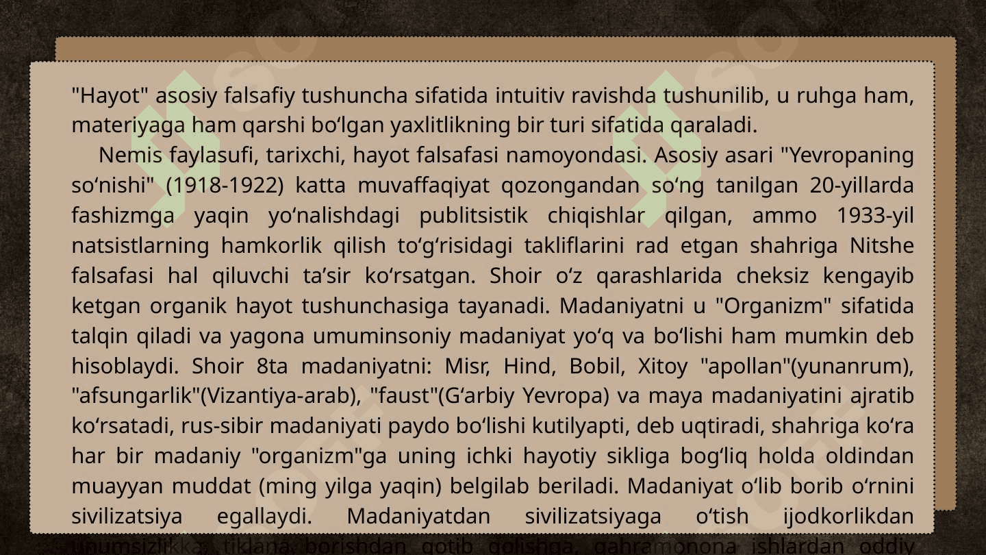 Osvald Shpenglerning "YEvropa Quyoshining so'nishi" asari haqida 4