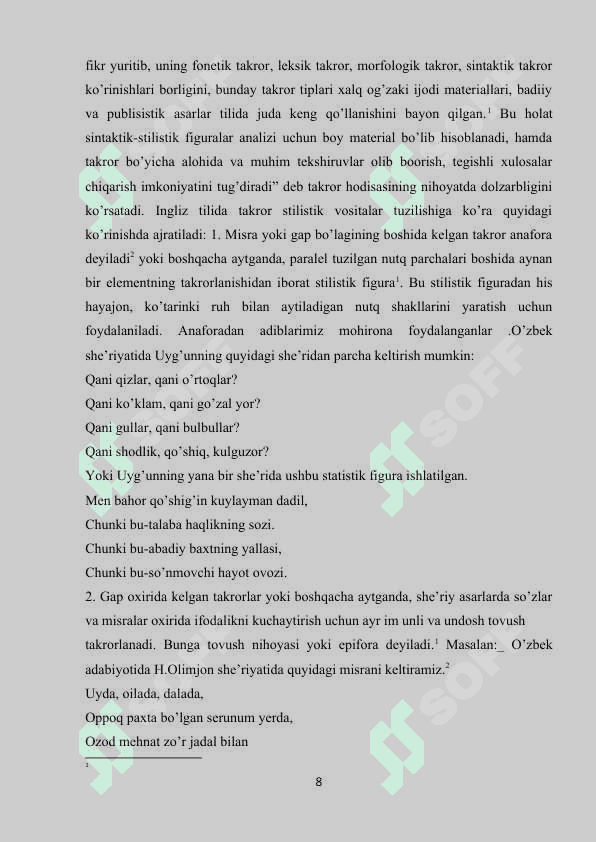 Kurs ishi Badiiy matnda ekspressivlik xususiyati 8