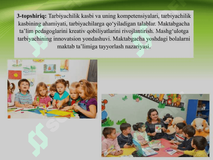 Tarbiyachilik kasbi va uning kompetensiyalari 2