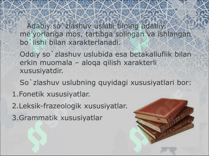 Nutqiy faoliyat. Nutq shakllari. Nutq uslublari. Oʻzbek adabiy nutqi me'yorlari 5
