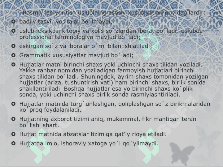 Nutqiy faoliyat. Nutq shakllari. Nutq uslublari. Oʻzbek adabiy nutqi me'yorlari 7