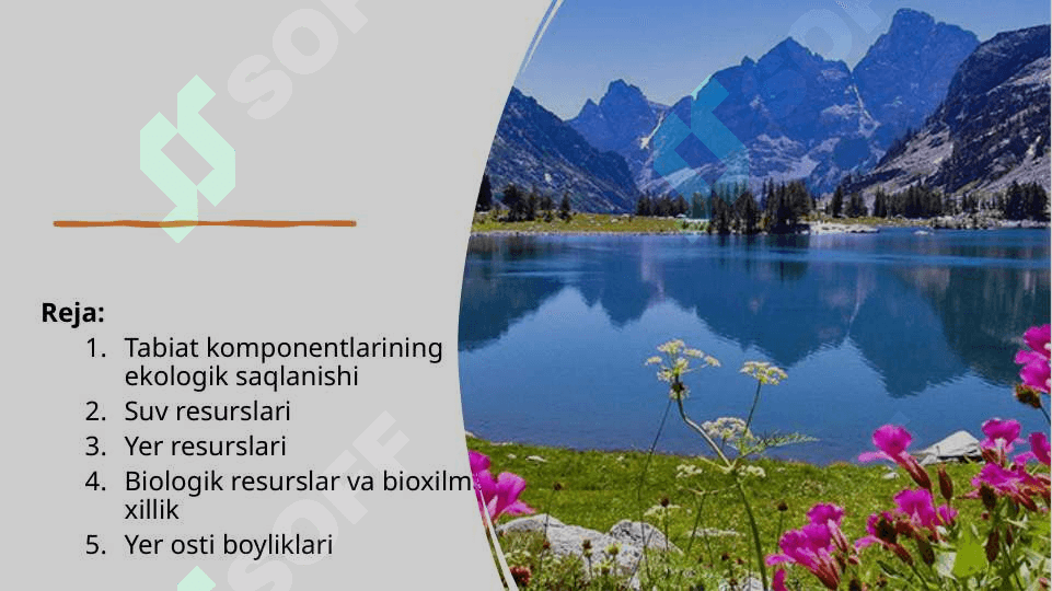 TABIAT KOMPONENTLARINING EKOLOGIK HOLATI 2