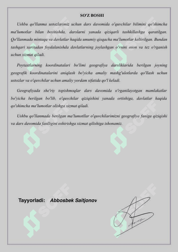 Dunyo Davlatlari haqida qisqacha ma'lumotnoma 2