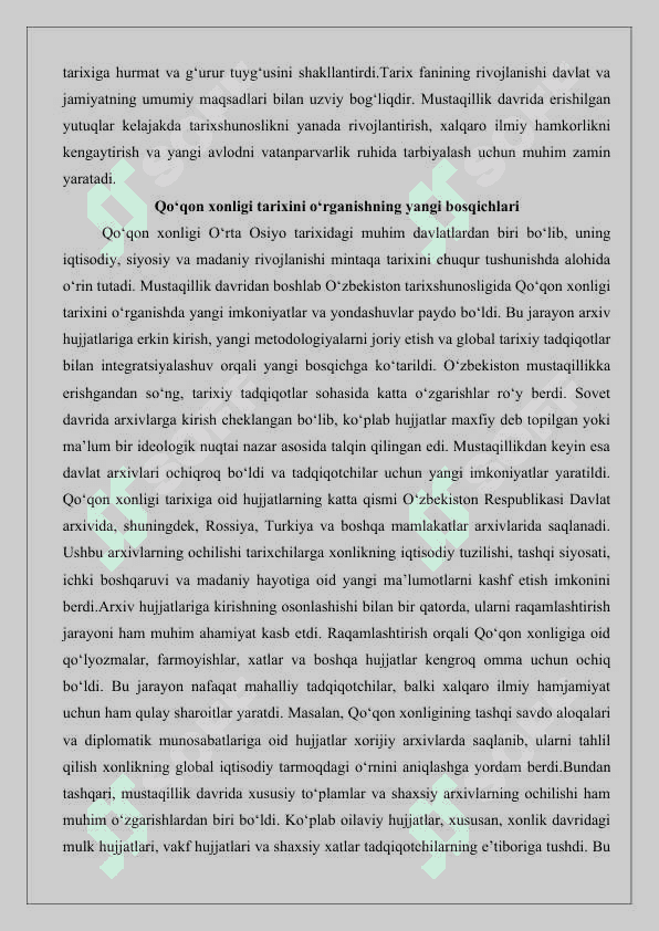 Mustaqillik yillarida Qo‘qon xonligi tarixining o‘rganilishi 6