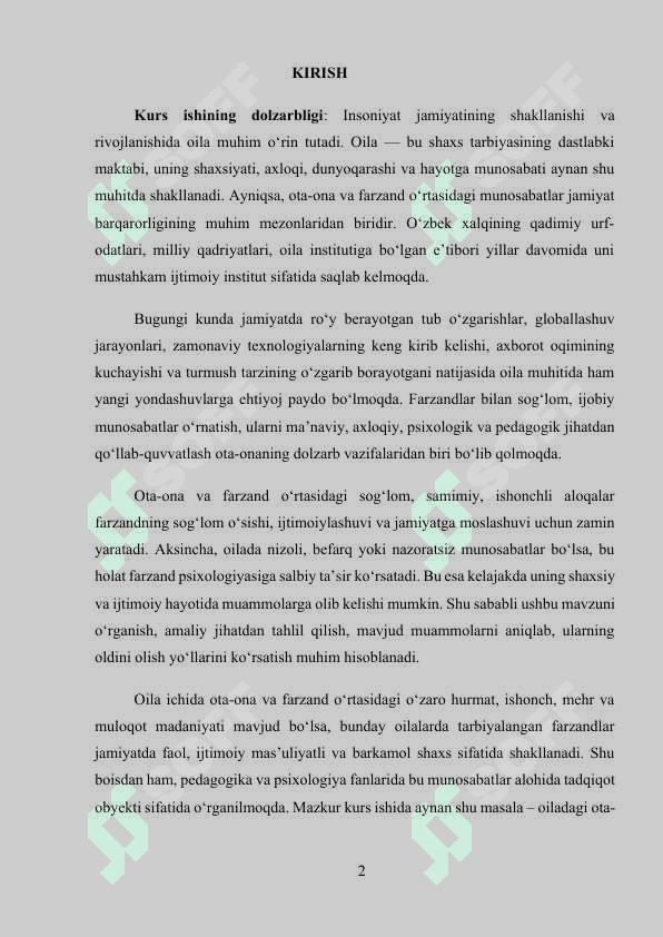 Oilada ota-ona va farzand munosabatlari 2