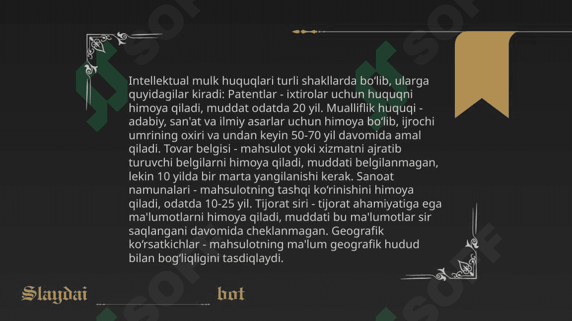 Intelektual mulk huquqi va patent siyosati 4