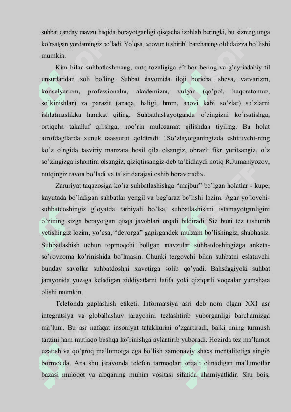 Etiket muomala madaniyatining zamonaviy ko’rinishi sifatida 6