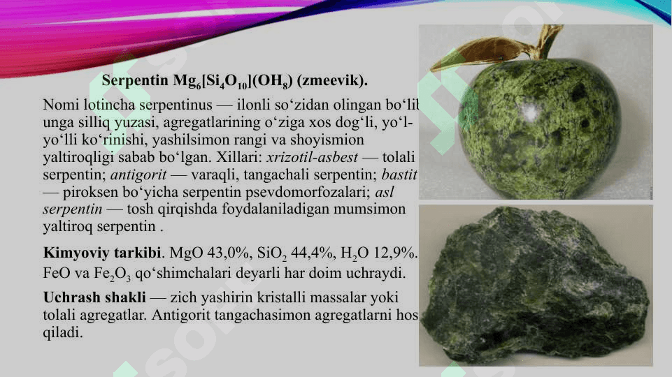ZANJIRSIMON STRUKTURALI SILIKAT MINERALLAR Amaliyot 10 4