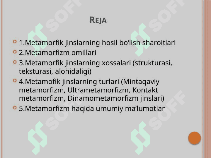 Mavzu: Metamorfik tog‘ jinslari 2