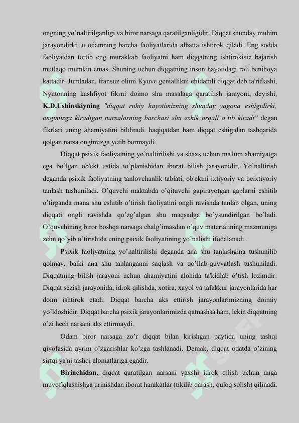 DIQQAT KONSENTRATSIYASINI EKSPERIMENTAL O‘RGANISH BO‘YICHA TADQIQOTLAR 2