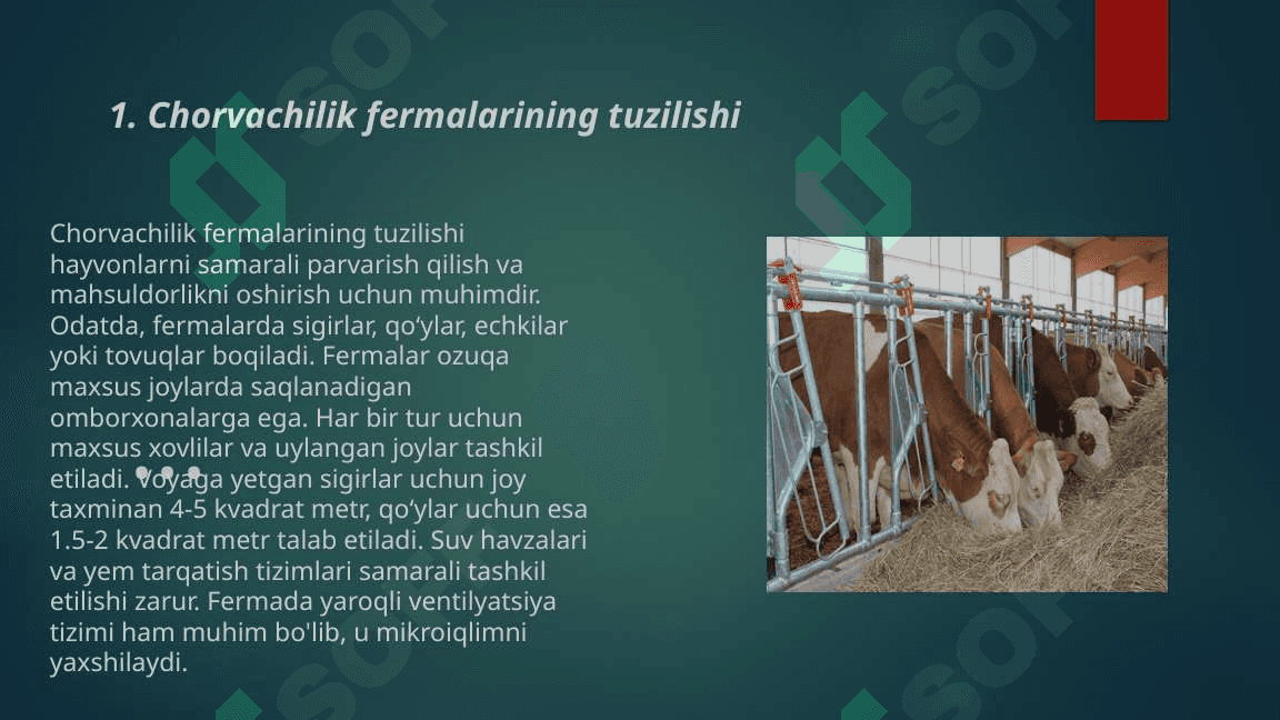 Chorvachilik fermalari va komplekslarini oʻrganish 3