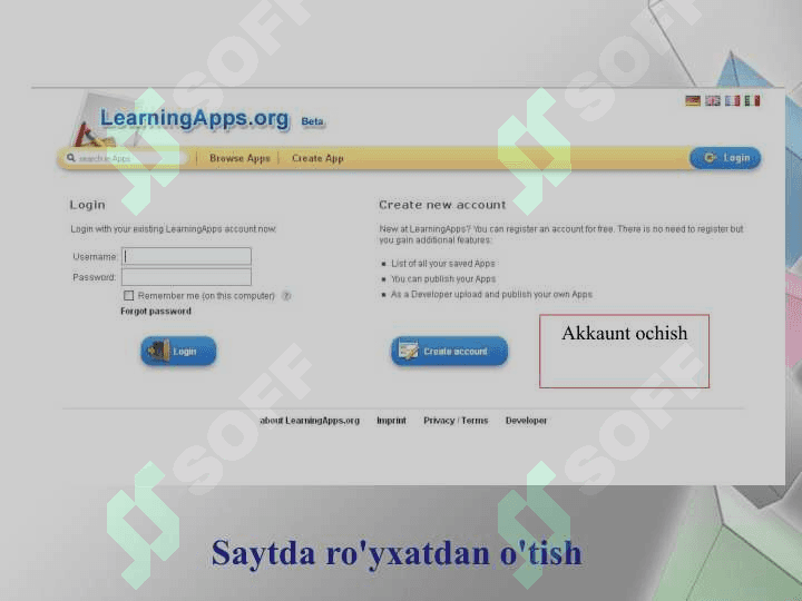 LearningApps interaktive mashqlari ishlab chiqish va nashr qilish 4