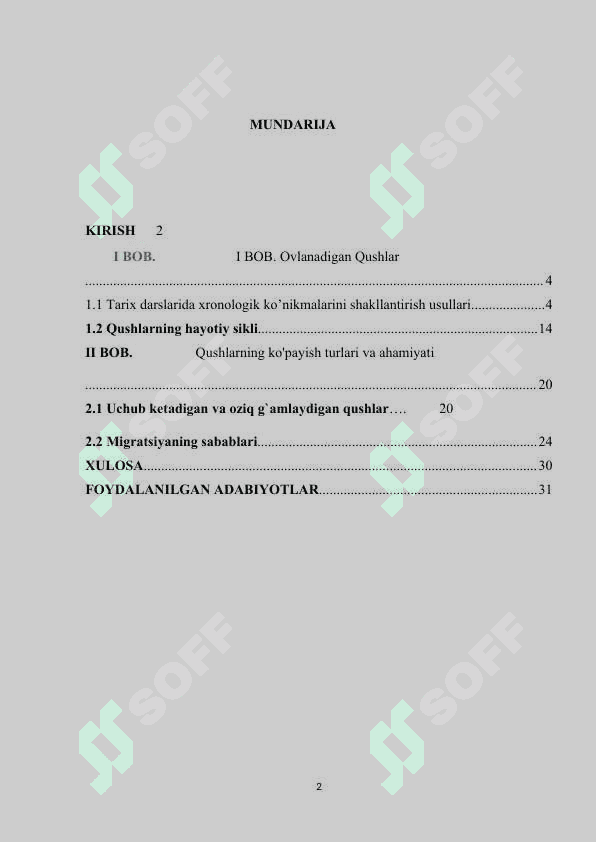 QUSHLARNING MIGRATSIYSI KURS ISHI 2
