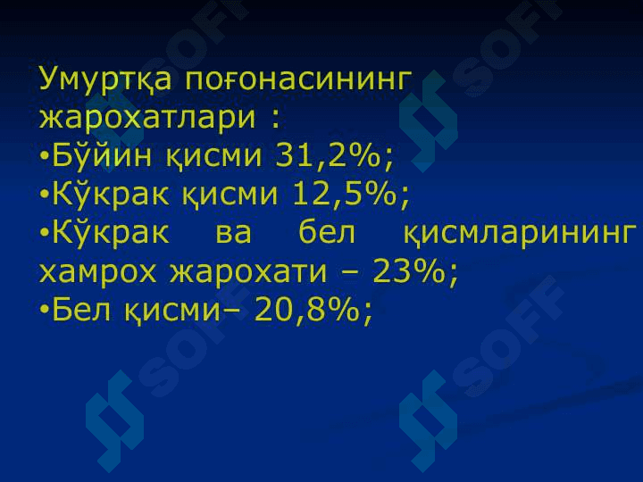 Умуртқа поғонаси ва чаноқ сохаси жарохатлари 7