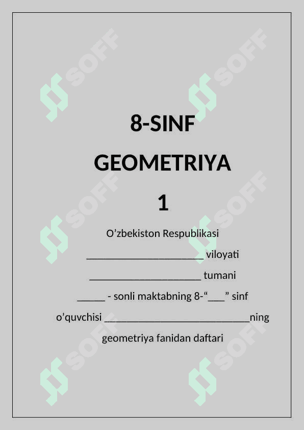 8-sinflar uchun daftar betliklari 5