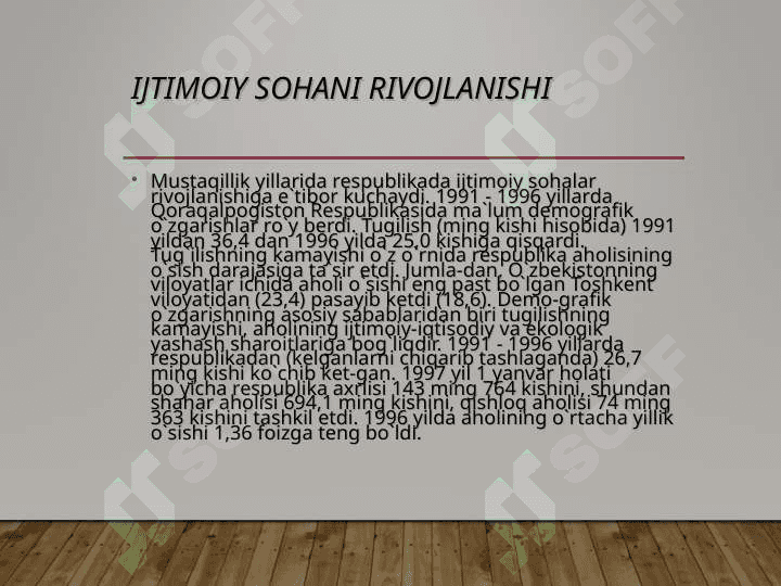 ijtimoiy sohani rivojlanishi 2