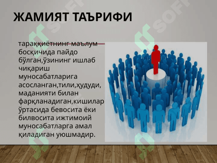 Жамият ижтимоий муносабатлар мажмуи сифатида. 2