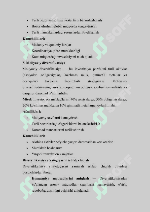 Diversifikatsiya va sug‘urta mexanizmlari 7