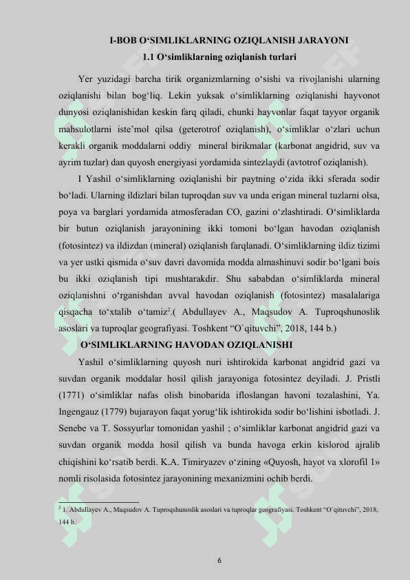O’simliklarning oziqlanishiga tashqi muhit omillarining ta’siri 6