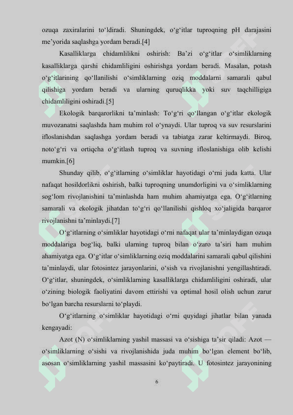 O’G’ITLAR VA O’G’ITLARNING TASNIFI 6