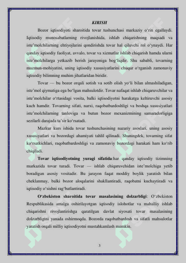 Tovar va uning xususiyatlari 3
