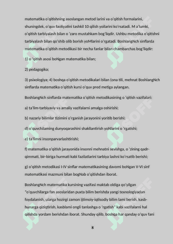 Boshlang’ich sinf o’quvchilariga matematika fanini samarali o’qitishda AKTdan foydalanish usullari 8