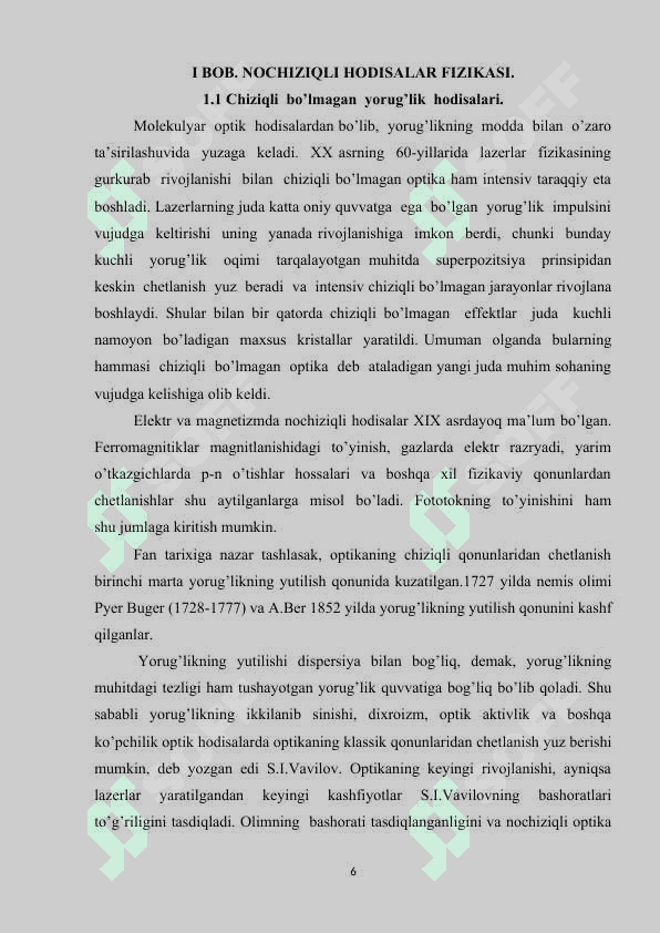 Chiziqli bo’lmagan yorug’lik hodisalari 6