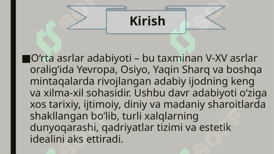 O‘rta asrlar adabiyoti 2