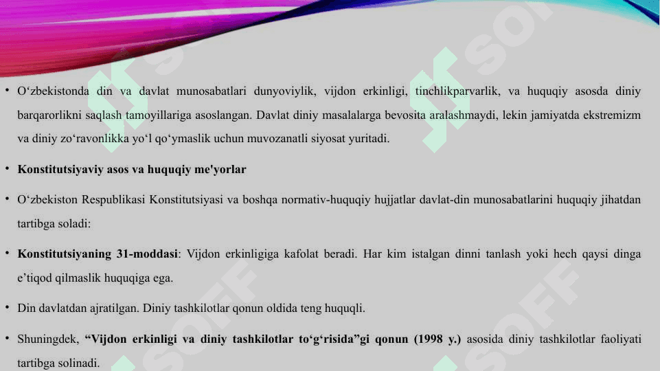 Oʻzbekistonda davlat va din munosabatlari 7