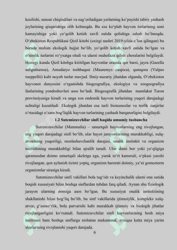 O’ZBEKISTON ”QIZIL  KITOB”GA  KIRITILGAN  SUTEMIZUVCHI  HAYVONLAR 6