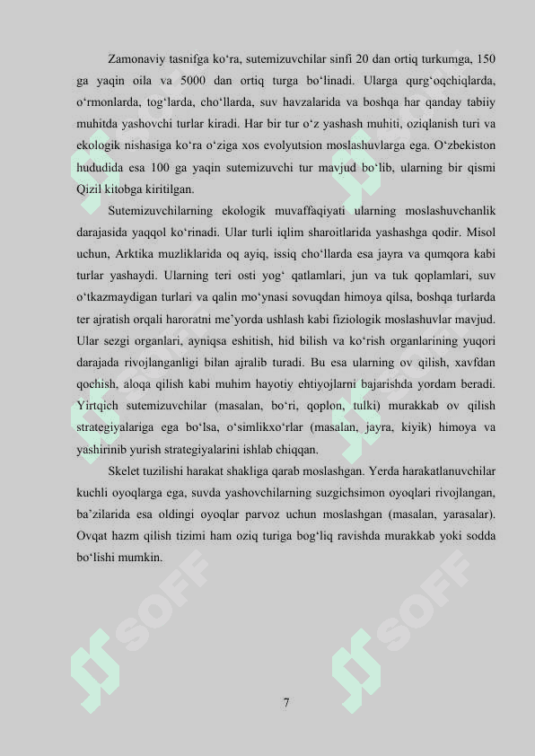O’ZBEKISTON ”QIZIL  KITOB”GA  KIRITILGAN  SUTEMIZUVCHI  HAYVONLAR 7