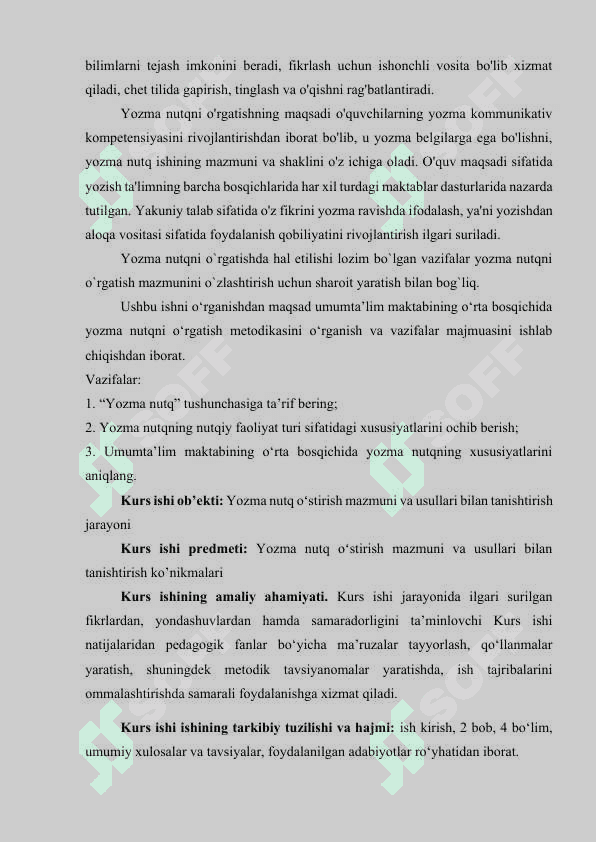 KURS ISHI. YOZMA NUTQ O’STIRISH MAZMUNI VA USULLARI 3