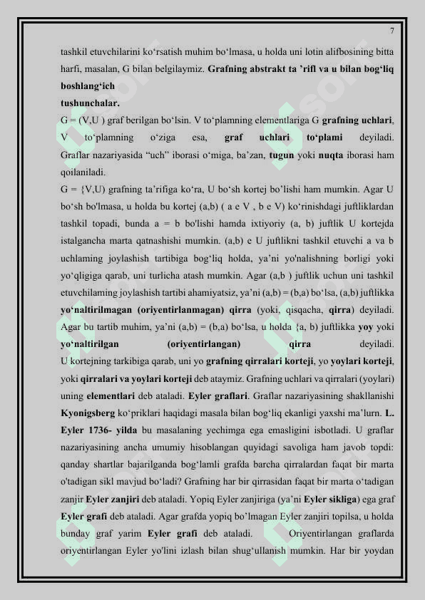 Graflar nazariyasining asosiy tushunchalari 7