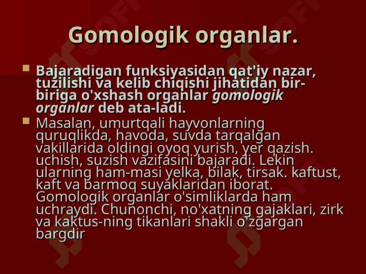 EVOLUTSIYANI ISBOTLASHDA SOLISHTIRMA ANATOMIK FAN DALILLARI 3