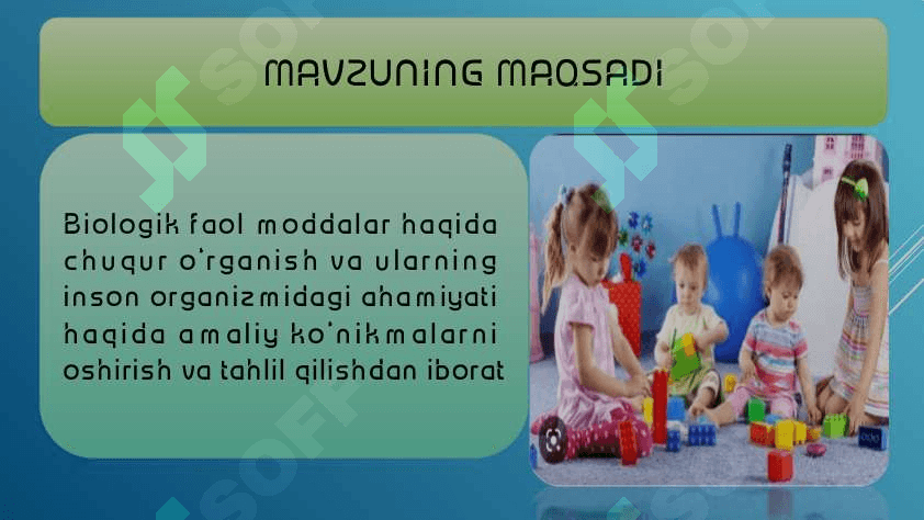 BIOLOGIK FAOL QO’SHIMCHALAR HAQIDA MA’LUMOT 2