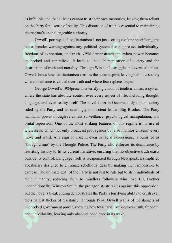"DYSTOPIAN VISIONS: THE REFLECTION OF SOCIETY IN ORWELL'S '1984' AND HUXLEY'S 'BRAVE NEW WORLD'" 6