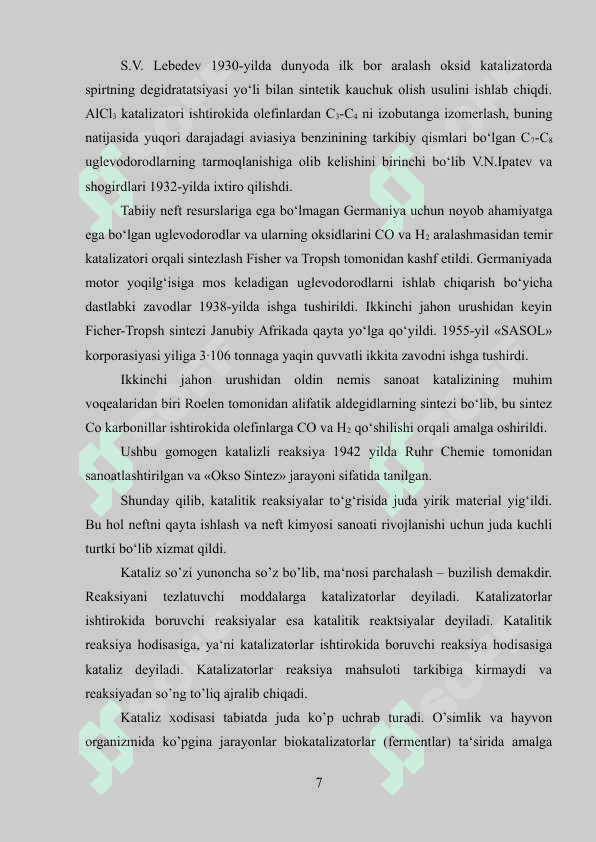 NEFT VA GAZ SANOATIDA KATALIZATORLARNING TURLARI VA XOMASHYOLAR 7