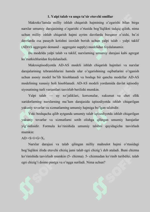 YALPI TALAB - YALPI TAKLIF MODELI 3