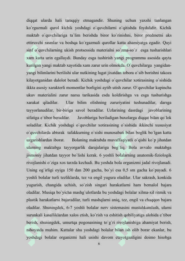 KICHIK MAKTAB YOSHIDAGI TAFAKKURNI RIVOJLANISHINI 6