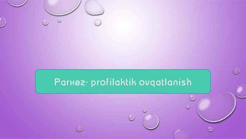 Parxez- profilaktik ovqatlanish
