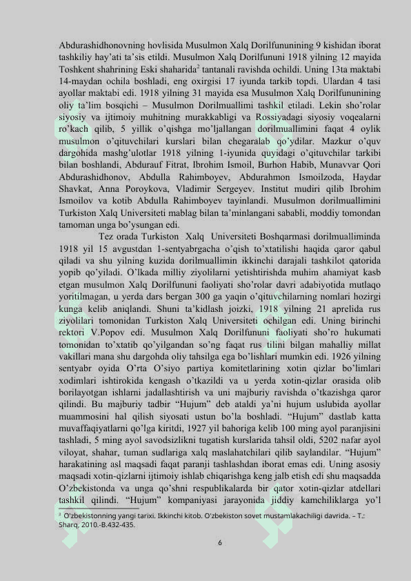 O’ZBEKISTONDA SOVET DAVRIDA OLIY  TA’LIM TIZIMI kurs ishi 6