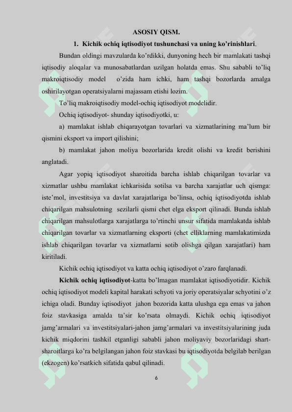 KICHIK OCHIQ IQTISODIYOT MODELI 6