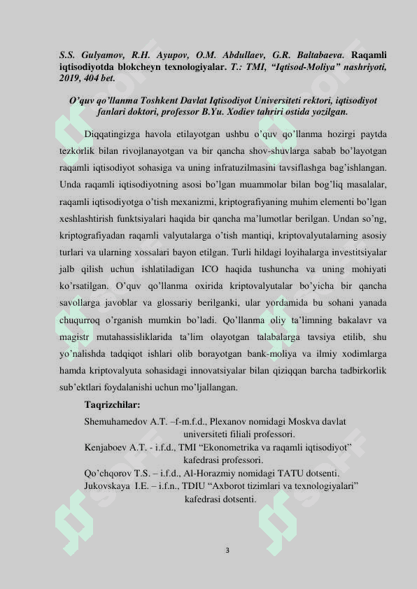 RAQAMLI IQTISODIYOTDA BLOKCHEYN TEXNOLOGIYALARI 3