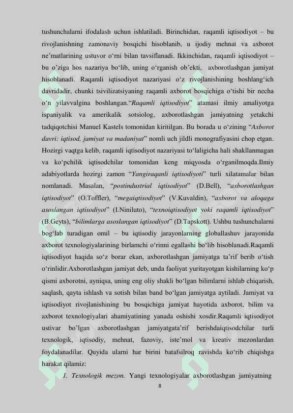 RAQAMLI IQTISODIYOTDA BLOKCHEYN TEXNOLOGIYALARI 8