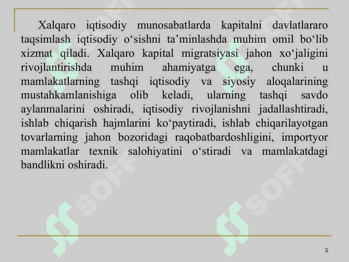 Xalqaro kapital harakati 5