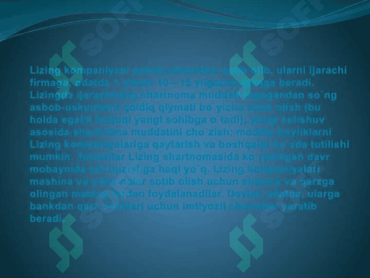 Lizing operatsiyalari hisobi 7