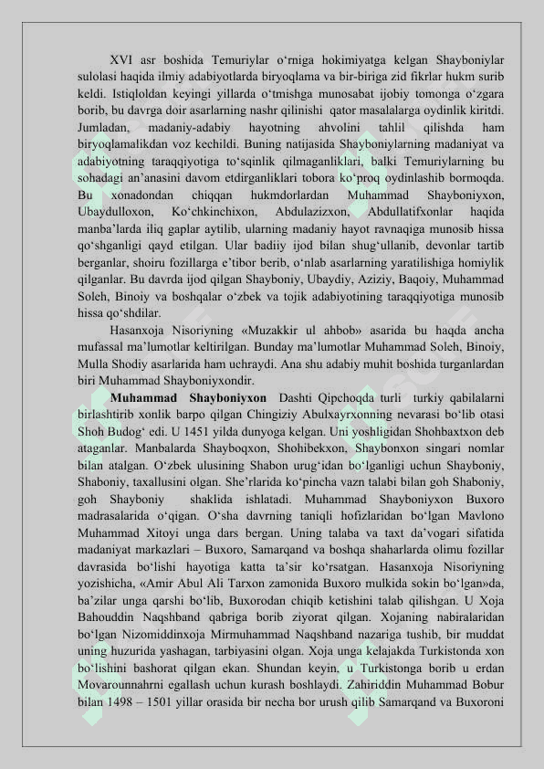 MUHAMMAD SOLIH SHAYBONIYXON HAYOTI VA IJODI 3
