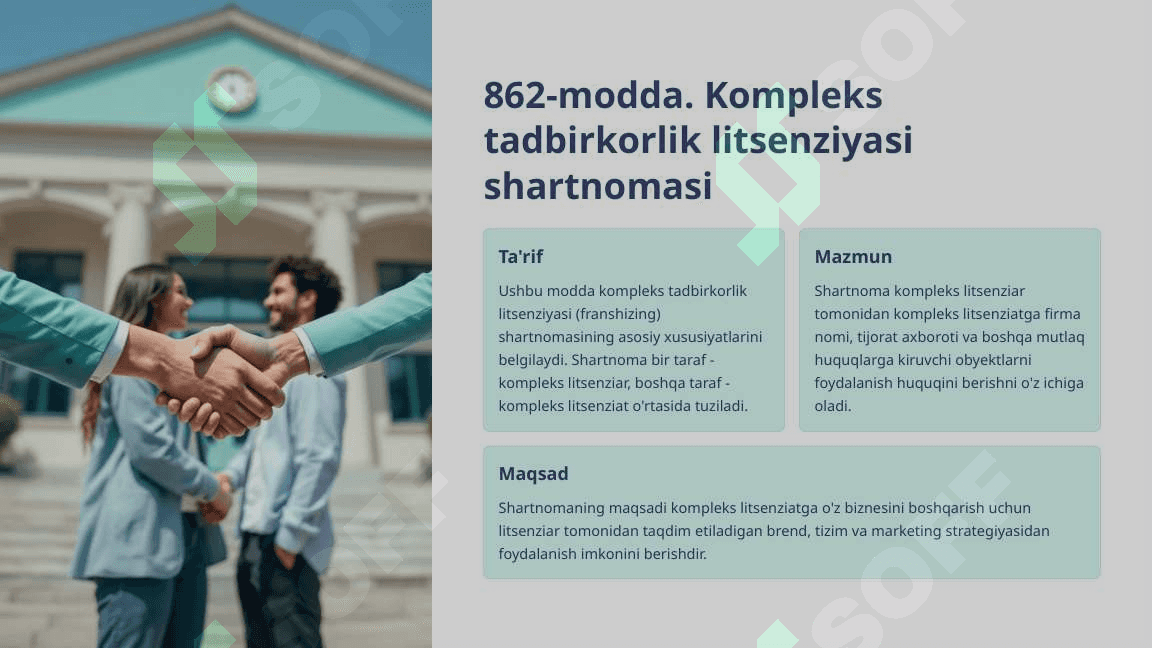 Kompleks Tadbirkorlik Litsenziyasi (Franshizing) 2