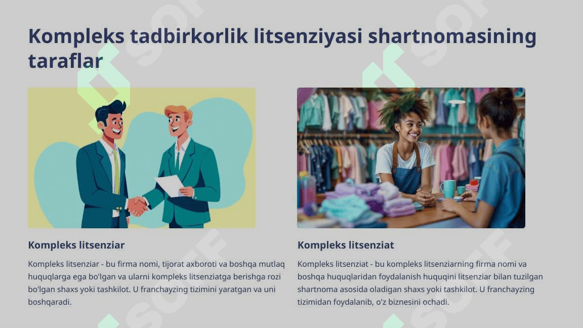 Kompleks Tadbirkorlik Litsenziyasi (Franshizing) 3