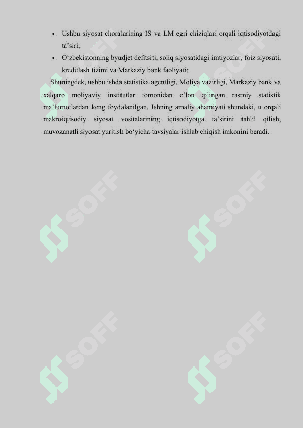 IS-LM modelida byudjet-soliq va pul-kredit siyosati 4